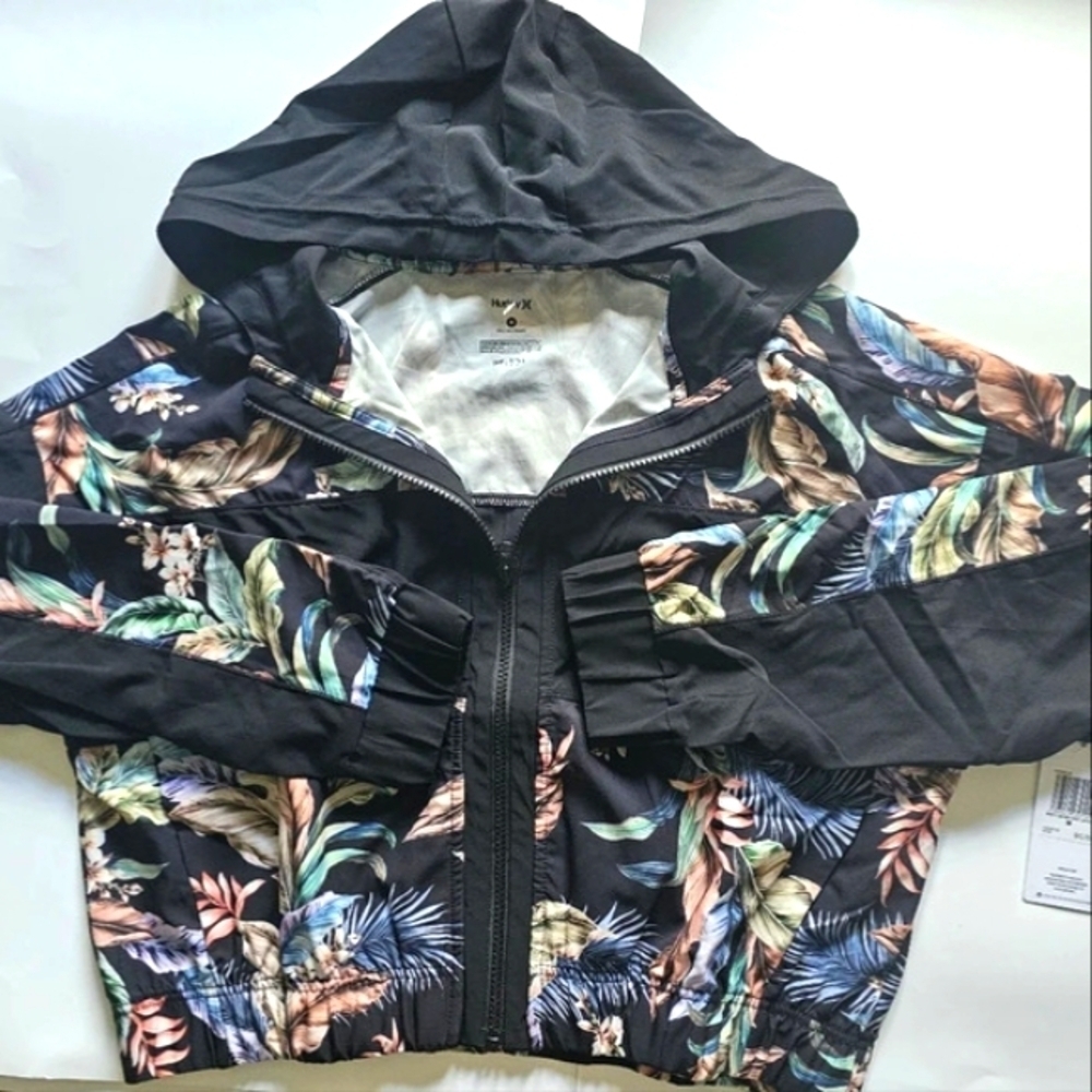 HURLEY Wispy Leaves Pop Over jacket Black